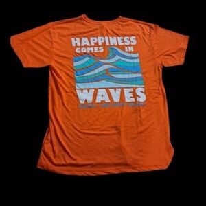 Envy Orange 'Happiness Comes In Waves' Shortsleeves T-Shirt Men's Size Large